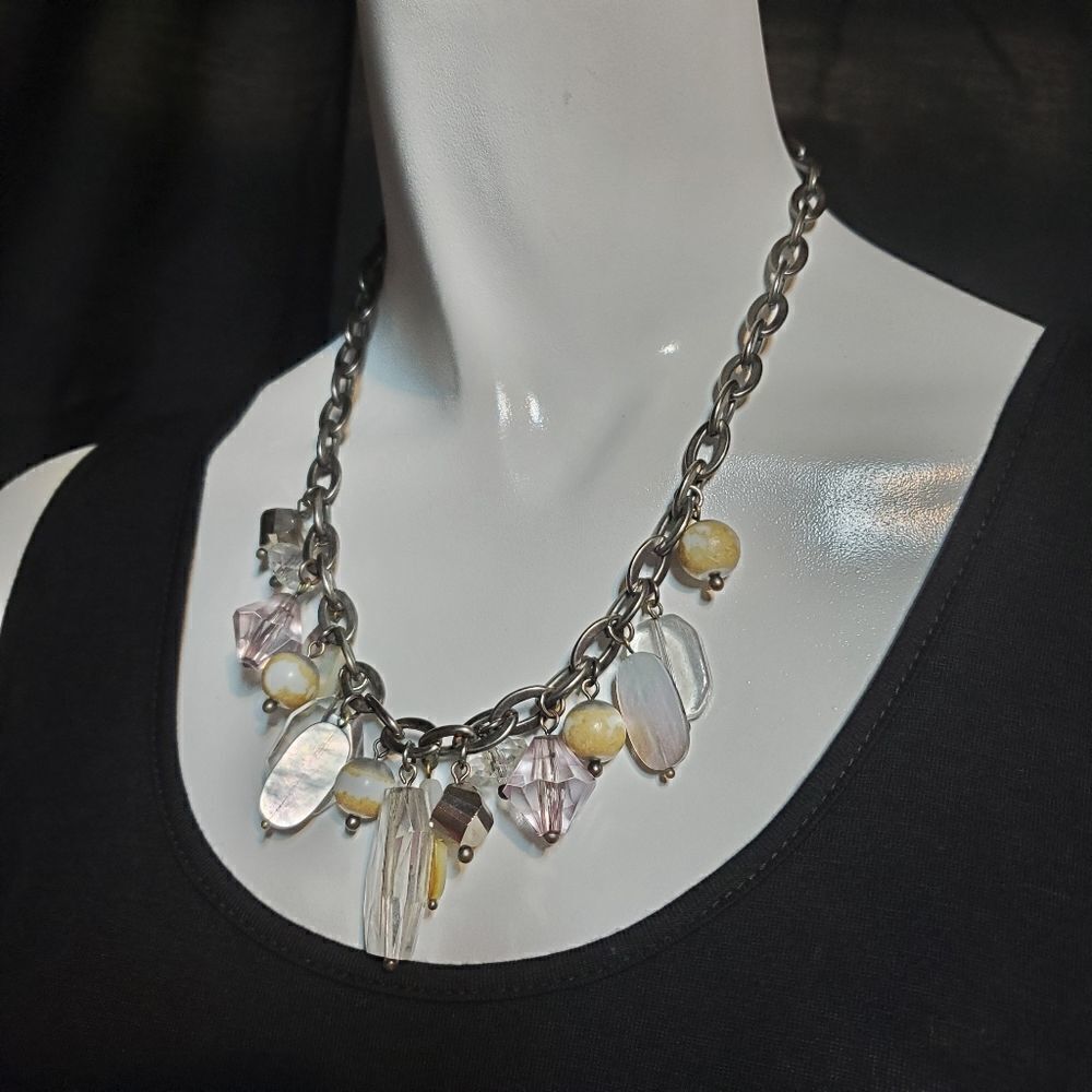Lia Sophia Gray & White Necklace